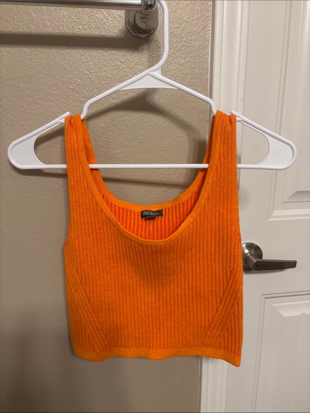 wild fable Neon Orange Ribbed Crop Tank